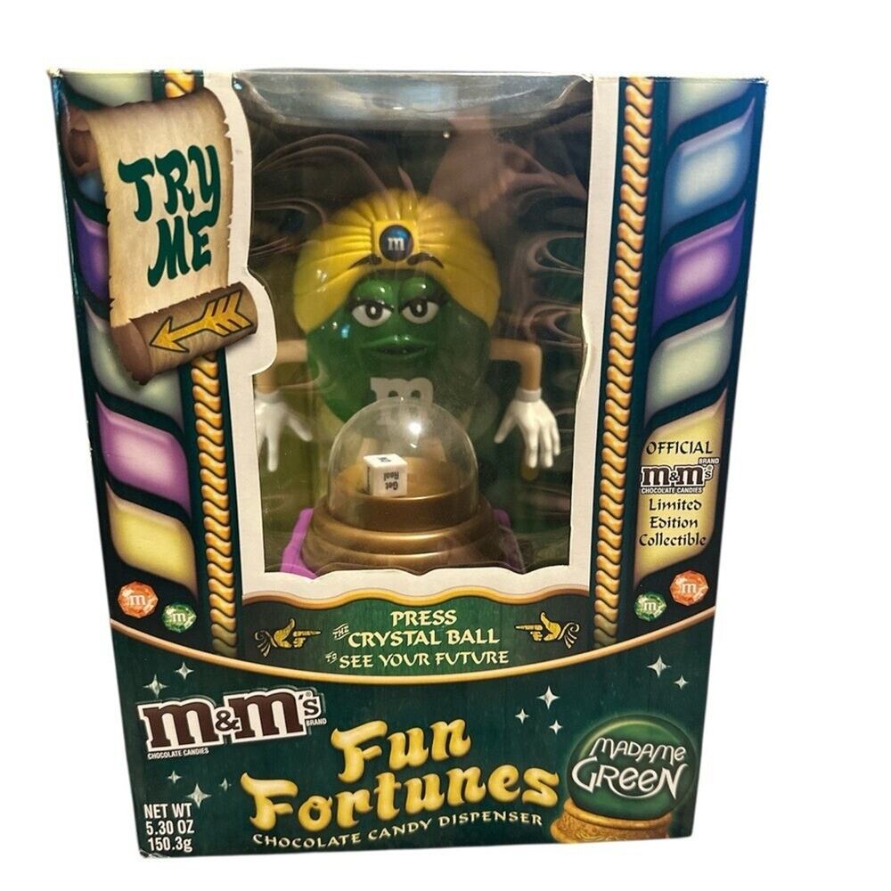 M&M'S Candy Dispenser Fun Fortunes, Madame Green Fortune Teller Mars, New In Box